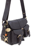CATWALK COLLECTION HANDBAGS - Ladies Leather Cross Body Bag - Adjustable Shoulder Strap - LOUISA - Dark Brown