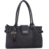 CATWALK COLLECTION HANDBAGS - Women's Leather Top Handle / Shoulder Bag - MARTINA - Black