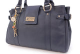CATWALK COLLECTION HANDBAGS - Women's Leather Top Handle / Shoulder Bag - MARTINA - Blue Gold