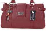 CATWALK COLLECTION HANDBAGS - Women's Leather Top Handle / Shoulder Bag - MARTINA - Red