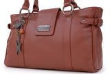CATWALK COLLECTION HANDBAGS - Women's Leather Top Handle / Shoulder Bag - MARTINA - Tan