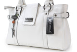 CATWALK COLLECTION HANDBAGS - Women's Leather Top Handle / Shoulder Bag - MARTINA - White