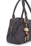 CATWALK COLLECTION HANDBAGS - Women's Leather Top Handle / Shoulder Bag - MEGAN - Dark Brown
