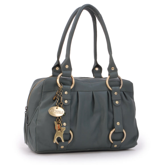 CATWALK COLLECTION HANDBAGS - Women's Leather Top Handle / Shoulder Bag - MEGAN - Green