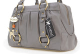CATWALK COLLECTION HANDBAGS - Women's Leather Top Handle / Shoulder Bag - MEGAN - Grey