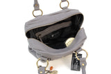CATWALK COLLECTION HANDBAGS - Women's Leather Top Handle / Shoulder Bag - MEGAN - Grey