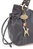 CATWALK COLLECTION HANDBAGS - Women's Soft Leather Top Handle / Slouchy Shoulder Bag - MIA - Black