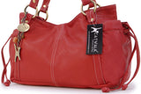 CATWALK COLLECTION HANDBAGS - Women's Soft Leather Top Handle / Slouchy Shoulder Bag - MIA - Red