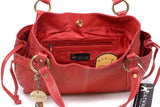 CATWALK COLLECTION HANDBAGS - Women's Soft Leather Top Handle / Slouchy Shoulder Bag - MIA - Red