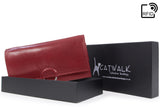 CATWALK COLLECTION HANDBAGS - Ladies Large Organiser Purse with Gift Box - Real Leather with RFID Protection Available - Credit Card Wallet with Zip Coin Compartment - ODETTE - Red - RFID