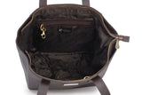 CATWALK COLLECTION HANDBAGS - Women's Large Saffiano Leather Tote / Shopper Shoulder Bag - PALOMA - Brown