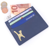 CATWALK COLLECTION HANDBAGS - Ladies Leather Credit Card Holder - Gift Boxed - POLINA - Blue - RFID