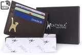 CATWALK COLLECTION HANDBAGS - Ladies Leather Credit Card Holder - Gift Boxed - POLINA - Brown - RFID