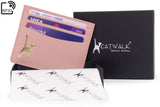 CATWALK COLLECTION HANDBAGS - Ladies Leather Credit Card Holder - Gift Boxed - POLINA - Pink - RFID