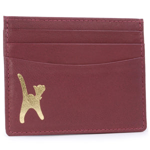 CATWALK COLLECTION HANDBAGS - Ladies Leather Credit Card Holder - Gift Boxed - POLINA - Red - RFID