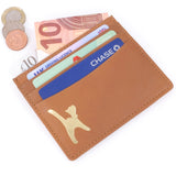 CATWALK COLLECTION HANDBAGS - Ladies Leather Credit Card Holder - Gift Boxed - POLINA - Tan - RFID