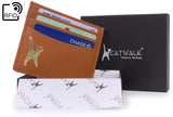 CATWALK COLLECTION HANDBAGS - Ladies Leather Credit Card Holder - Gift Boxed - POLINA - Tan - RFID