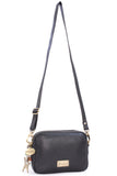 CATWALK COLLECTION HANDBAGS - Ladies Small Leather Cross Body Bag -  Women's Messenger Bag - POLLY - Black
