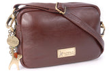 CATWALK COLLECTION HANDBAGS - Ladies Small Leather Cross Body Bag -  Women's Messenger Bag - POLLY - Brown