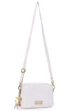 CATWALK COLLECTION HANDBAGS - Ladies Small Leather Cross Body Bag -  Women's Messenger Bag - POLLY - White