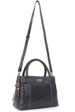 CATWALK COLLECTION HANDBAGS - Women's Leather Shoulder Bag - Tote - Adjustable, Detachable Crossbody Strap - ROSALINE - Black