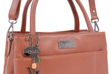 CATWALK COLLECTION HANDBAGS - Women's Leather Shoulder Bag - Tote - Adjustable, Detachable Crossbody Strap - ROSALINE - Tan