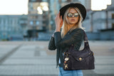 CATWALK COLLECTION HANDBAGS - Women's Leather Top Handle / Shoulder Bag - ROXANNA - Black