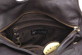 CATWALK COLLECTION HANDBAGS - Women's Leather Top Handle / Shoulder Bag - ROXANNA - Dark Brown