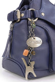 CATWALK COLLECTION HANDBAGS - Women's Leather Top Handle / Shoulder Bag - ROXANNA - Dark Blue / Navy