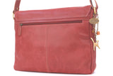 CATWALK COLLECTION HANDBAGS - Ladies Large Distressed Leather Messenger Bag -   Women's Cross Body Organiser Work Bag - Laptop / Tablet Bag - SABINE L - Red