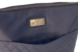 CATWALK COLLECTION HANDBAGS - Medium - Women's Quilted Leather Cross Body Shoulder Bag - SADIE - Navy Blue