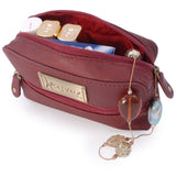CATWALK COLLECTION HANDBAGS - Compact Camera Case - Genuine Leather - Accessories Pouch For Handbag - Small Travel Bag - Multi Use - SAVANNAH - Red