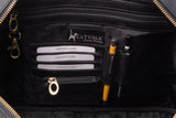 CATWALK COLLECTION HANDBAGS - Women's Leather Tote Shoulder Bag - Ladies Briefcase Work Bag - Additional Cross Body Strap - Tablet / Laptop Messenger Bag - SIENNA - Black