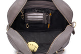 CATWALK COLLECTION HANDBAGS - Women's Leather Tote Shoulder Bag - Ladies Briefcase Work Bag - Additional Cross Body Strap - Tablet / Laptop Messenger Bag - SIENNA - Grey
