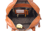 CATWALK COLLECTION HANDBAGS - Women's Leather Tote Shoulder Bag - Ladies Briefcase Work Bag - Additional Cross Body Strap - Tablet / Laptop Messenger Bag - SIENNA - Tan