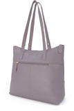 CATWALK COLLECTION HANDBAGS - Women's Quilted Leather Tote / Shoulder Bag - SOFIA - Grey Gold