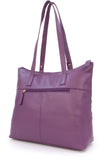 CATWALK COLLECTION HANDBAGS - Women's Quilted Leather Tote / Shoulder Bag - SOFIA - Purple Gold