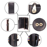 CATWALK COLLECTION HANDBAGS - Ladies Organiser Purse With Gift Box - Real Leather with RFID Protection - 20 Credit Card Wallet With Zip Coin plus a Mobile Phone Compartment - STELLA - Black