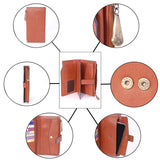 CATWALK COLLECTION HANDBAGS - Ladies Organiser Purse With Gift Box - Real Leather with RFID Protection - 20 Credit Card Wallet With Zip Coin plus a Mobile Phone Compartment - STELLA - Tan