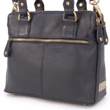 CATWALK COLLECTION HANDBAGS - Vintage Leather Handbag - Shoulder Bag / Cross Body Bag - Includes Shoulder Strap - Fits Kindle Fire - VICKY - Black