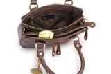 CATWALK COLLECTION HANDBAGS - Vintage Leather Handbag - Shoulder Bag / Cross Body Bag - Includes Shoulder Strap - Fits Kindle Fire - VICKY - Brown