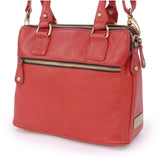 CATWALK COLLECTION HANDBAGS - Vintage Leather Handbag - Shoulder Bag / Cross Body Bag - Includes Shoulder Strap - Fits Kindle Fire - VICKY - Red