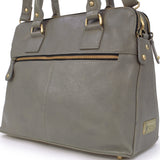 CATWALK COLLECTION HANDBAGS - Women's Large Vintage Leather Tote - Shoulder Bag / Cross Body With Extra Detachable Adjustable Strap - VICTORIA - Grey