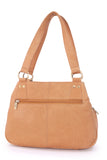 GIGI - - Women's Midi Leather Top Handle Handbag / Shoulder Bag - OTHELLO 6819 - with heart keyring charm - Antique Honey