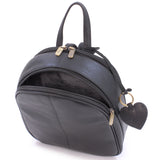 GIGI – Women’s Small Leather Fashion Backpack – Rucksack Bag – Adjustable Shoulder Straps – 9167AG - Black