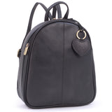 GIGI – Women’s Small Leather Fashion Backpack – Rucksack Bag – Adjustable Shoulder Straps – 9167AG - Black