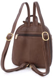 GIGI – Women’s Small Leather Fashion Backpack – Rucksack Bag – Adjustable Shoulder Straps – 9167AG - Burgundy