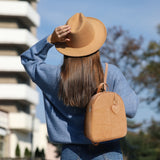 GIGI – Women’s Small Leather Fashion Backpack – Rucksack Bag – Adjustable Shoulder Straps – 9167AG - Brown