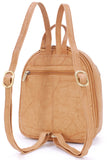 GIGI – Women’s Small Leather Fashion Backpack – Rucksack Bag – Adjustable Shoulder Straps – 9167AG - Honey