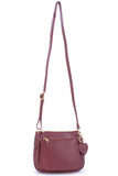 GIGI - Women's Leather Cross Body Handbag - Shoulder Bag with Long Adjustable Strap - OTHELLO 9975 - with heart keyring charm - Brown